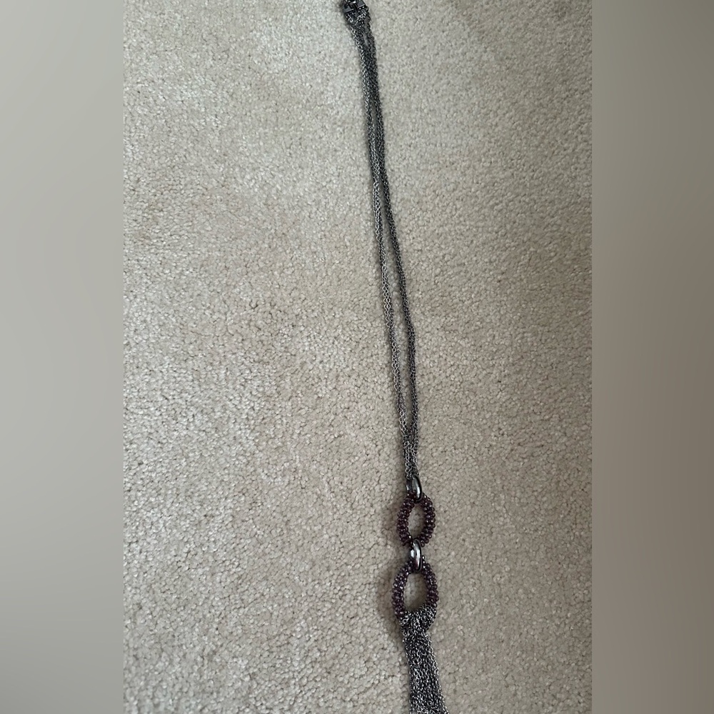Dark purple beaded necklace